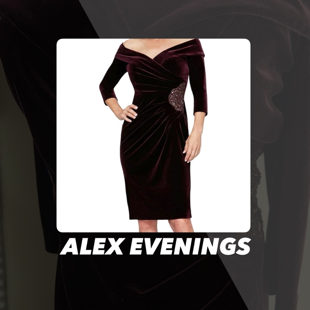 EUC Alex Evenings Off The Shoulder Dress